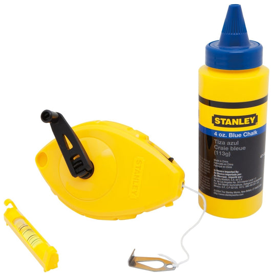 Stanley 4 oz Blue Chalk and Reel Set 100 ft. Yellow
