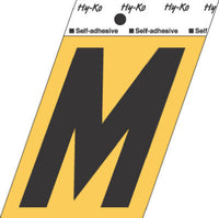 Address Letters, "M", Black/Gold Aluminum, Adhesive, 3.5-In. (Pack of 10)