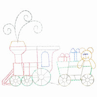 Train Engine & Caboose Set, Multi-Color LED Lights, 60-In.