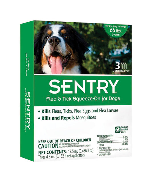 Sentry Liquid Dog Flea and Tick Drops 45% Permethrin, 1.90% Pyriproxyfen 0.456 oz