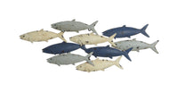 Decoris 13.58 in. H x 1.18 in. W x 31.50 in. L Natural Iron Fish Wall Hanging (Pack of 8)