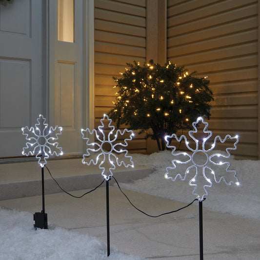 Celebrations  Cool White  Snowflake  Pathway Decor (Pack of 6)