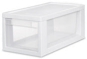 Sterilite 23508006 17.13" X 8" X 7" White & Clear Narrow Modular Drawer (Pack of 6)
