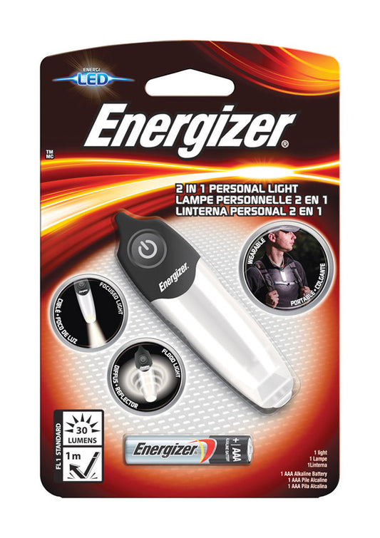 Energizer 30 lm Black/Silver LED Flashlight AAA Battery