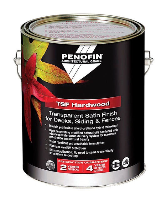 Penofin TSF Hardwood Transparent Satin IPE Water-Based Wood Stain 1 gal. (Pack of 4)