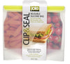 Joie 29148 7 X 7.75 Clear Clip & Seal Reusable Silicone Food Storage Bag