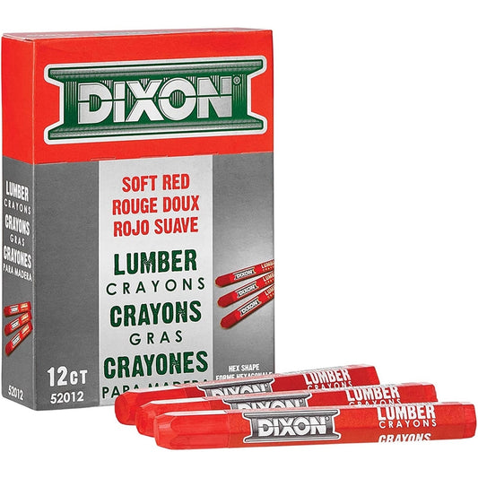 Dixon Ticonderoga 52012 Soft Red Lumber Crayons (Pack of 12)