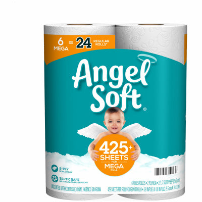 Angel Soft Toilet Paper 6 roll 429 sheet (Pack of 6)
