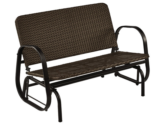 Living Accents  2-Seat  2  Brown  Steel  Glider  Brown