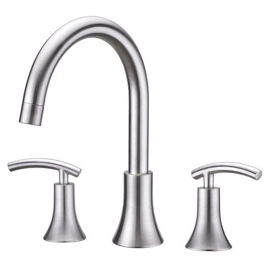 Ultra Faucets Sweep 2-Handle Brushed Nickel Deck Mount Tub Faucet