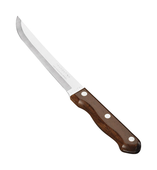 Tramontina Stainless Steel Tapered Fine Edge Stamped Utility Knife 6 L in. with Brown Wood Handle