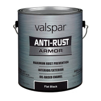 Valspar Anti-Rust Armor Indoor and Outdoor Flat Black Oil-Based Enamel Rust Prevention Paint 1 gal (Pack of 2)