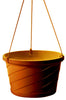 Akro Mils HSI10008E24 10" Clay Euro Hanging Baskets With Attached Saucers (Pack of 12)