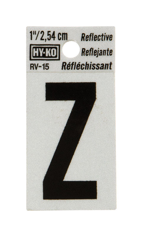 Hy-Ko 1 in. Reflective Black Vinyl Letter Z Self-Adhesive 1 pc. (Pack of 10)