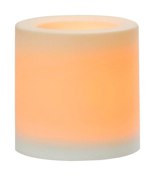 Inglow White Outdoor Pillar Candle 4 in. H x 4 in. Dia. (Pack of 4)