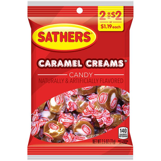 Sathers Buttery Cream Caramels 2-1/2 oz. (Pack of 12)