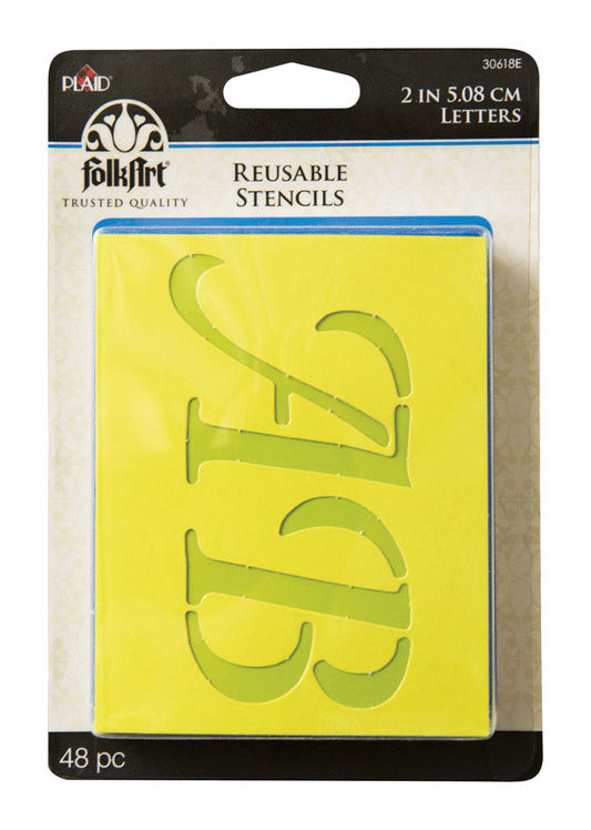 Plaid FolkArt 2 in. Card Stock Letters Stencil 48 pk (Pack of 3)