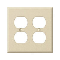 Amerelle Pro Wrinkle Ivory 2 gang Stamped Steel Duplex Outlet Wall Plate 1 pk