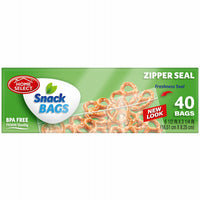 Snack Bags, Zipper Seal, 6.5 x 3.25-In., 50-Ct. (Pack of 24)