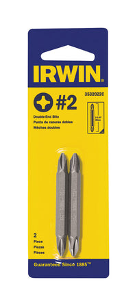 Irwin Phillips #2  S X 2-3/8 in. L Double-Ended Screwdriver Bit S2 Tool Steel 2 pc