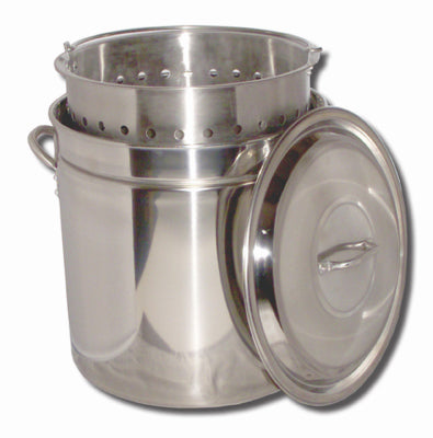 Stock Pot With Steam Rim, Stainless Steel, 102-Qt.