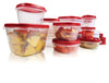 Rubbermaid Red Lid Clear Plastic Dishwasher Safe BPA Free Food Storage Container Set 0.5 Cup