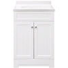 Continental Cabinets Single Satin White Vanity Combo 24 in.   W X 18 in.   D X 33-1/2 in.   H