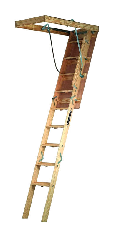 Louisville 8.75 To 10 ft. Ceiling 22.5 in. x 54 in. Wood Attic Ladder Type IA 300 lb. capacity