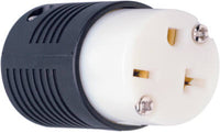 Straight Blade Connector, 2-Pole, 3-Wire Grounding, Black & White, NEMA 6-20R, 20-Amp, 250-Volt