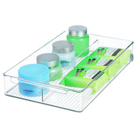 iDesign Linus 2.75 in. H X 10.16 in. W X 16.65 in. L Clear Bath Rolling Bin