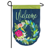 FLOWER GARDEN BURLAP FLAG