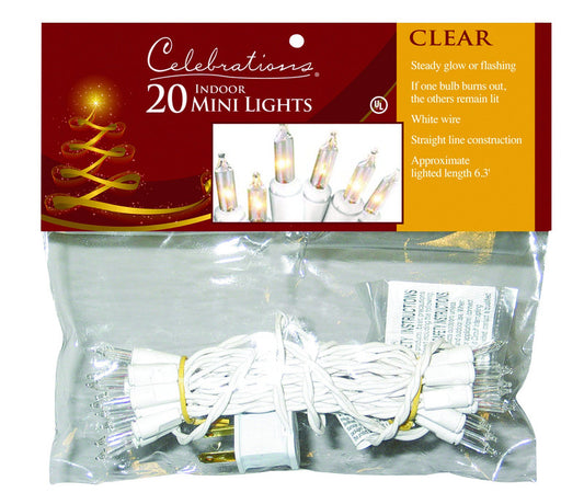 Celebrations Mini Clear/Warm White 20 ct String Christmas Lights 4 ft.