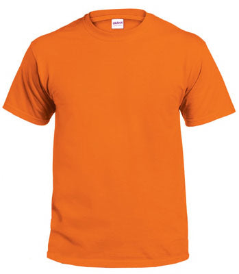 T-Shirt, Short-Sleeve, Safety Orange Cotton, XXL (Pack of 2)