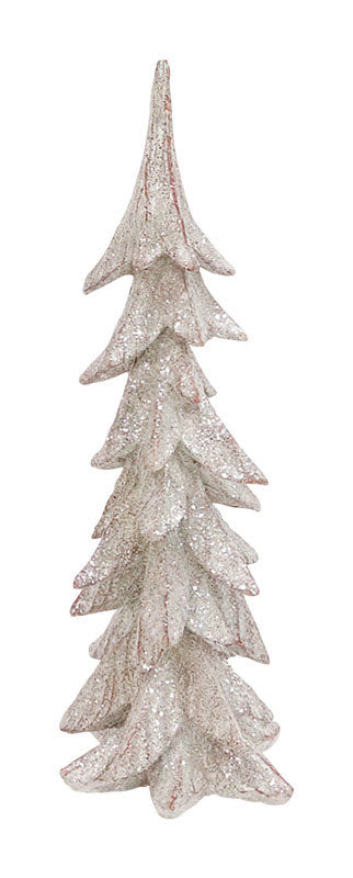Celebrations  Glitter Tree  Christmas Decoration  Silver  Resin  1 pk (Pack of 4)