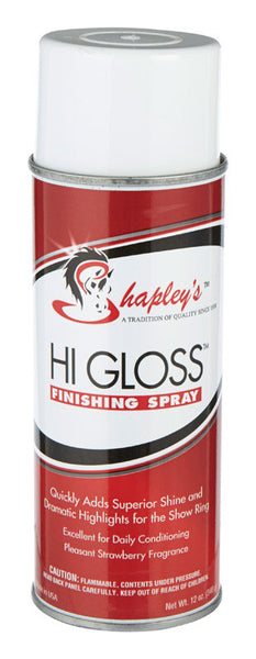 Spray de acabado en aerosol Hi Gloss de Shapley para caballos, 12 oz.
