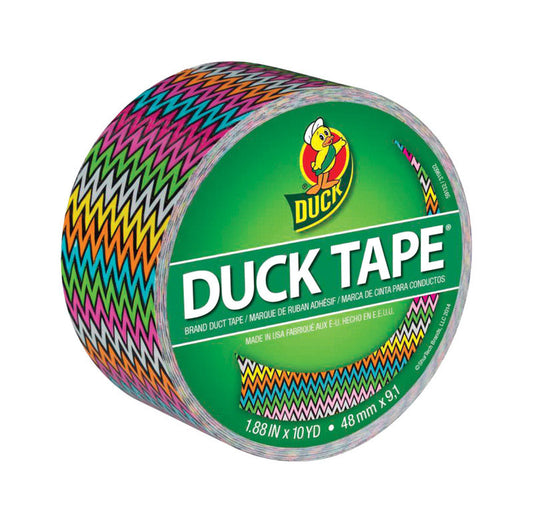 Duck  1.88 in. W x 10 yd. L Multicolored  Zig Zag  Duct Tape
