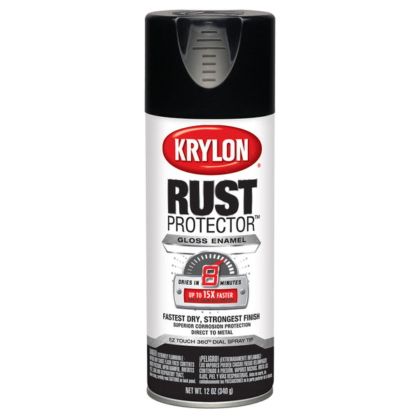 Pintura en aerosol negra brillante protectora de óxido Krylon, 12 oz (paquete de 6)