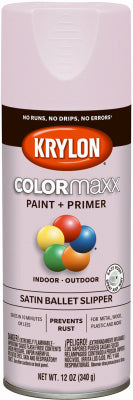 COLORmaxx Spray Paint + Primer, Satin Ballet Slipper, 12-oz.