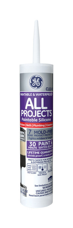 GE Silicone 2 Clear Silicone 2 All Purpose Silicone 9.5 oz. (Pack of 12)