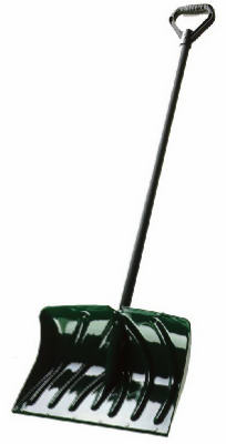 18-In. Green Poly Snow Shovel/Pusher With D-Grip