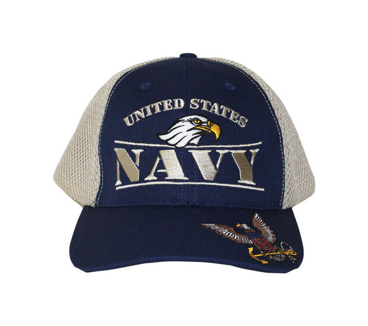 JWM U.S. Navy Logo Baseball Cap Blue One Size Fits All (Pack of 6)
