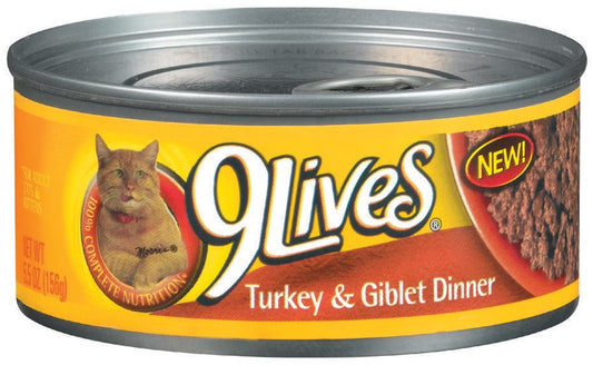 9 Lives 79100-00543 5.5 Oz Turkey & Giblets Dinner 9Lives® Canned Cat Food (Pack of 24)