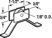 Prime-Line  7/8 in. Dia. x 1/4 in. L Aluminum/Nylon/Steel  Spring Tension Roller Assembly  2 pk