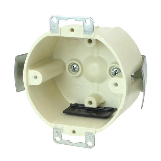 Allied Moulded 14 cu in Round Fiberglass 1 gang Outlet Box Beige