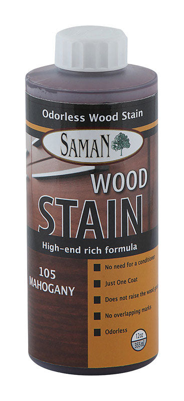 Saman Semi-Transparent Mahogany Water-Based Wood Stain 12 oz