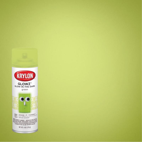 Krylon Glowz Green Glow-in-the-Dark Spray Paint 6 oz (Pack of 6)