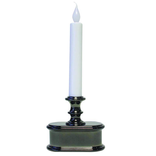 Celebrations Polished Nickel No Scent Auto Sensor Candle 9 in. H