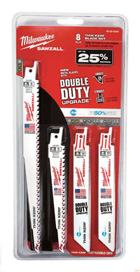 Milwaukee SAWZALL 6 and 9 in. Bi-Metal Ice Hardened Reciprocating Saw Blade Set Multi TPI 8 pk