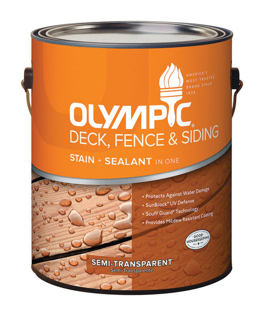 Olympic Semi-Transparent Semi-Gloss Redwood Natural Tone Neutral Acrylic/Oil Deck, Fence and Siding Stain (Pack of 4)