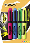 Bic Blmgp41-Ast Brite Liner Fluorescent Highlighters Assorted Colors 4 Count